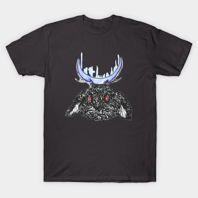 Jackalope Moon T-Shirt by Art of V. Cook